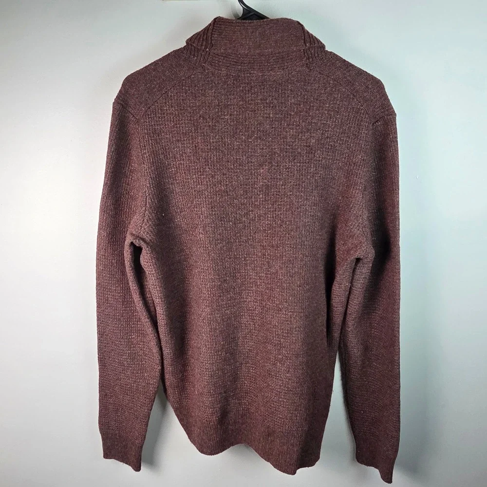 Joseph Abboud Sweater Mens M Burgundy Excellent Wool Blend Shawl Neck Pullover